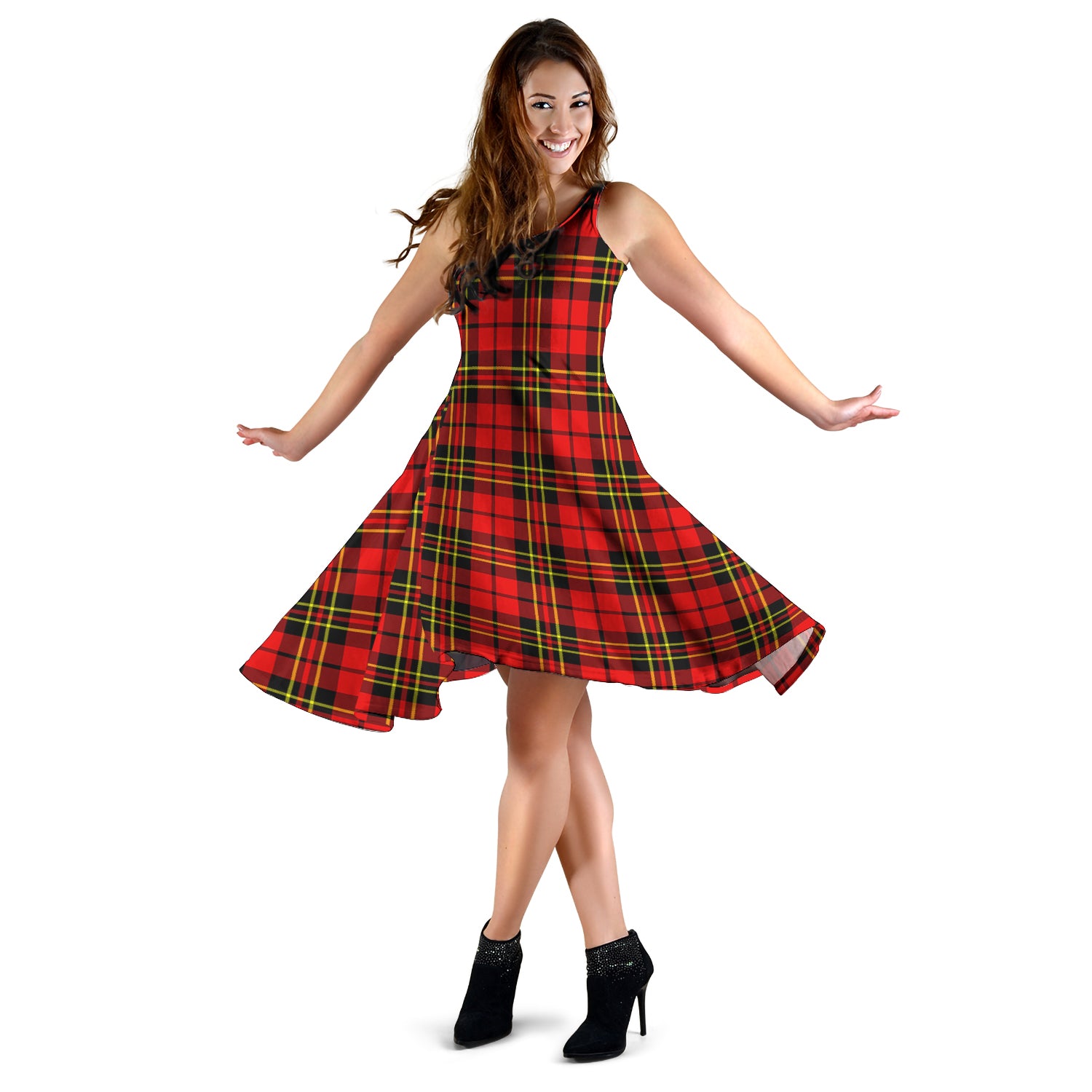 Brodie Modern Tartan Sleeveless Midi Womens Dress - Tartanvibesclothing