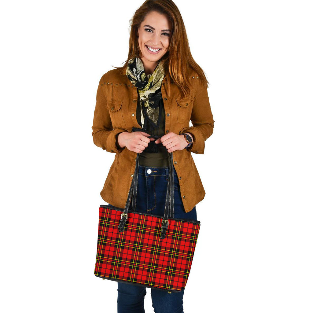 Brodie Modern Tartan Leather Tote Bag - Tartanvibesclothing