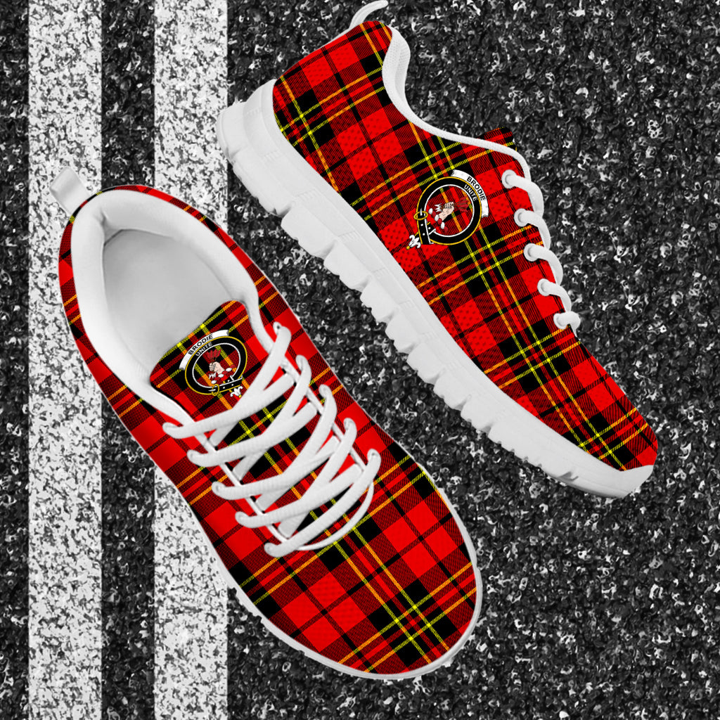 Brodie Modern Tartan Sneakers with Family Crest - Tartan Vibes Clothing