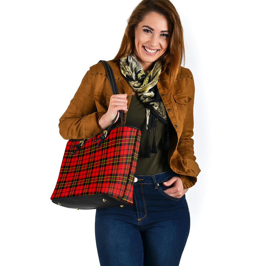 Brodie Modern Tartan Leather Tote Bag - Tartanvibesclothing