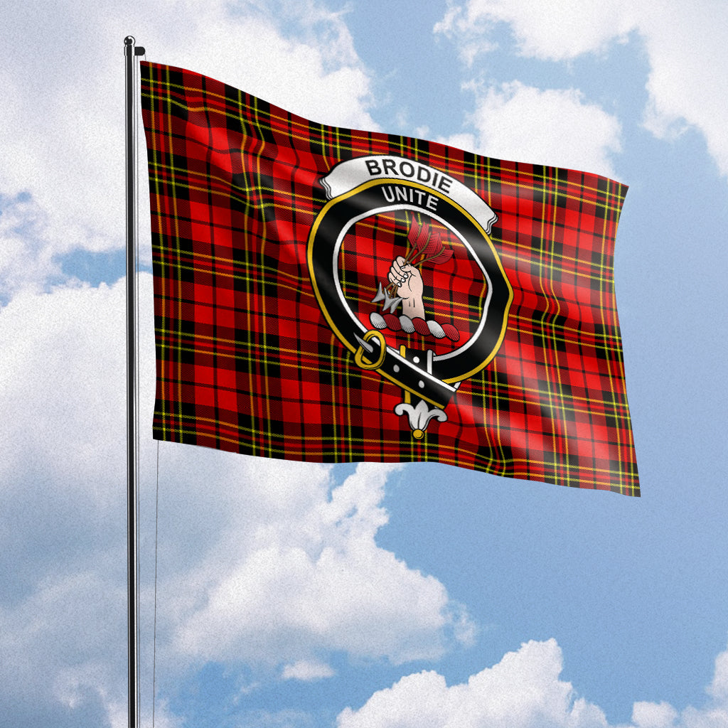 Brodie Modern Tartan Flag with Family Crest House Flag (Horizontal) - Tartan Vibes Clothing