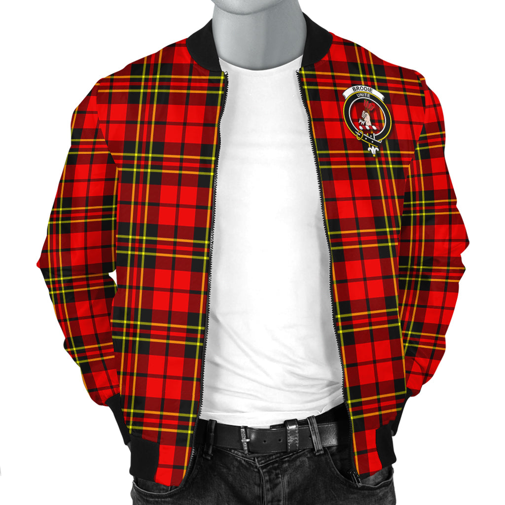 Brodie Modern Tartan Bomber Jacket with Family Crest - Tartanvibesclothing