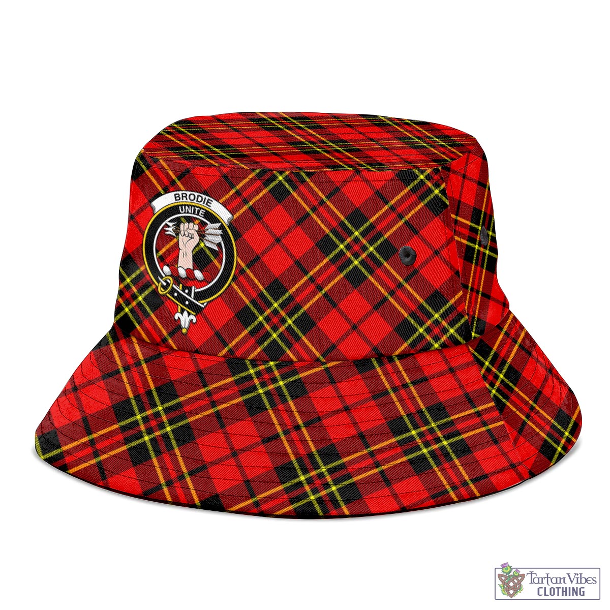 Tartan Vibes Clothing Brodie Modern Tartan Bucket Hat with Family Crest