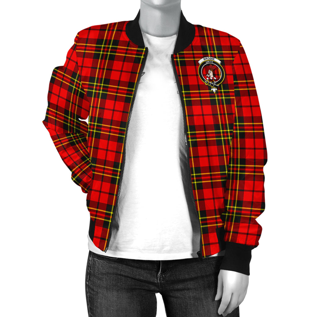 Brodie Modern Tartan Bomber Jacket with Family Crest - Tartanvibesclothing