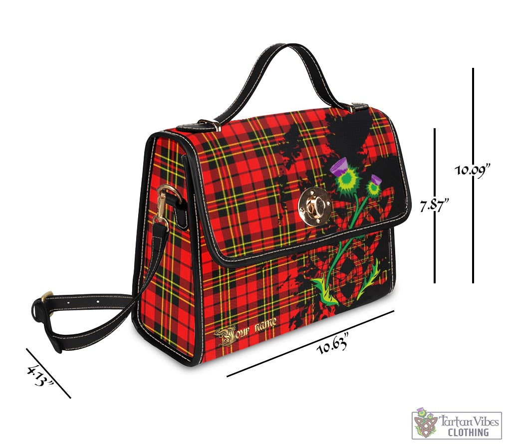 Tartan Vibes Clothing Brodie Modern Tartan Waterproof Canvas Bag with Scotland Map and Thistle Celtic Accents