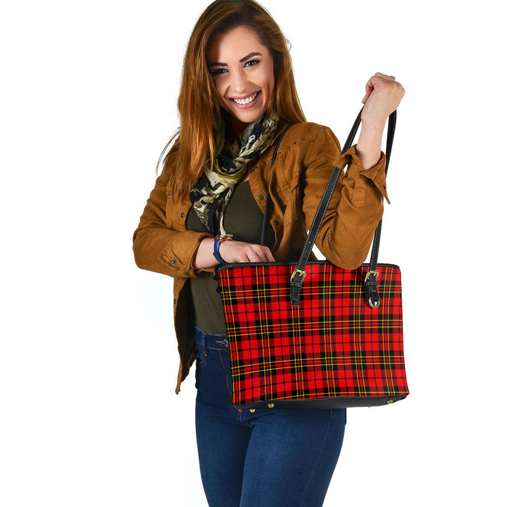 Brodie Modern Tartan Leather Tote Bag - Tartanvibesclothing