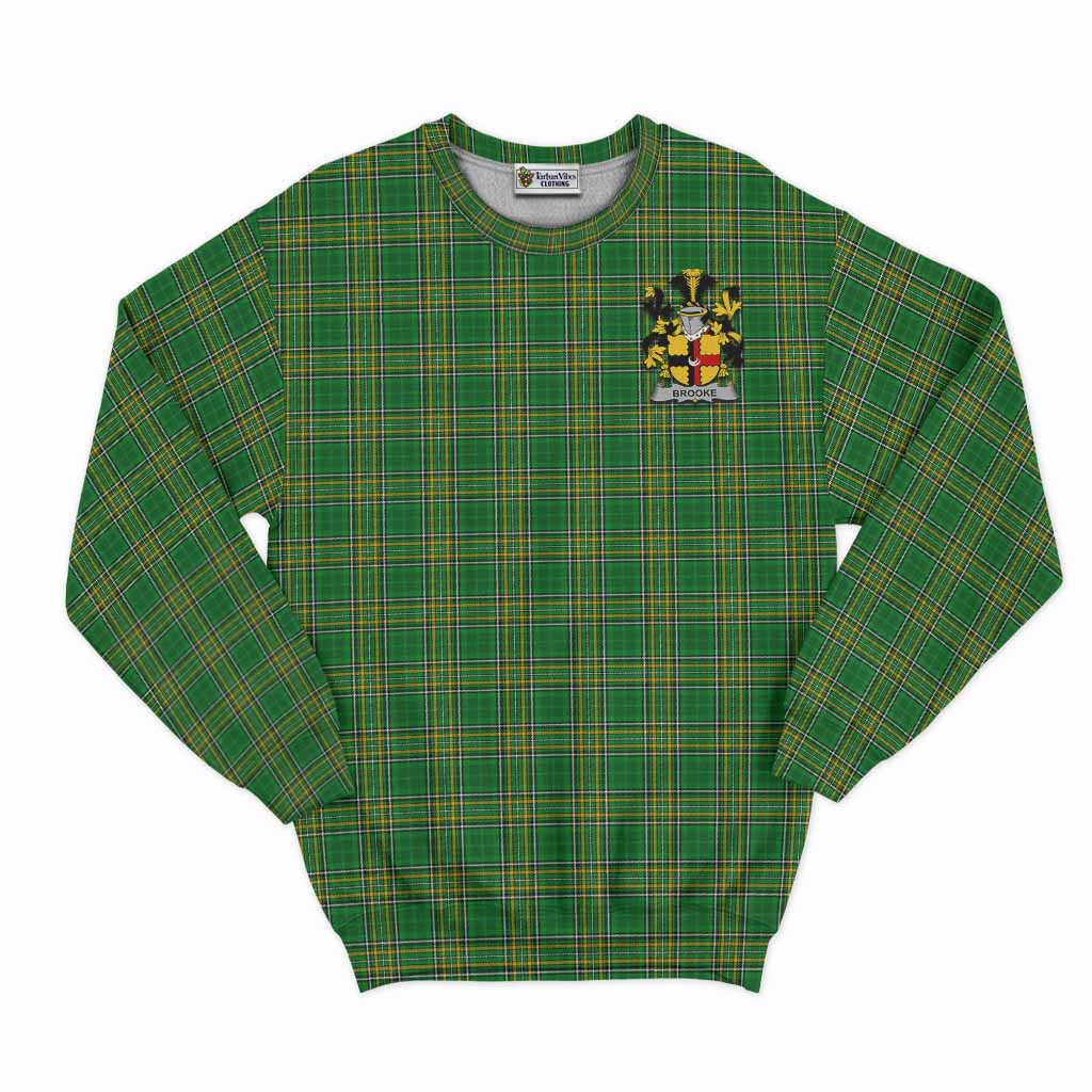 Tartan Vibes Clothing Brooke Irish Clan Tartan Sweatshirt with Coat of Arms