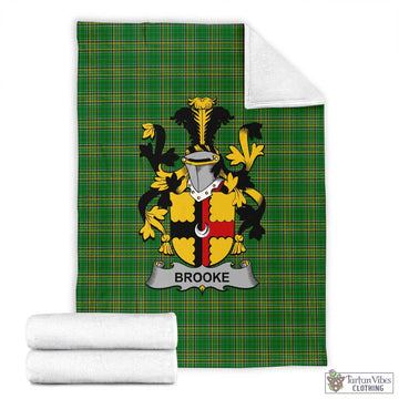 Brooke Irish Clan Tartan Blanket with Coat of Arms