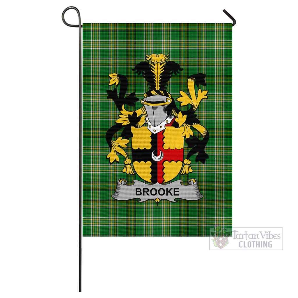 Tartan Vibes Clothing Brooke Irish Clan Flag with Coat of Arms