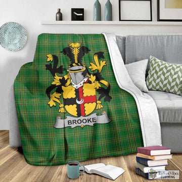 Brooke Irish Clan Tartan Blanket with Coat of Arms