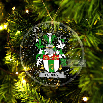 Brophy Irish Clan Christmas Glass Ornament with Coat of Arms