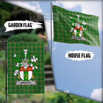 Brophy Irish Clan Tartan Flag with Coat of Arms