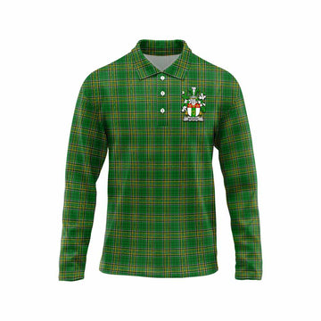 Brophy Irish Clan Tartan Long Sleeve Polo Shirt with Coat of Arms