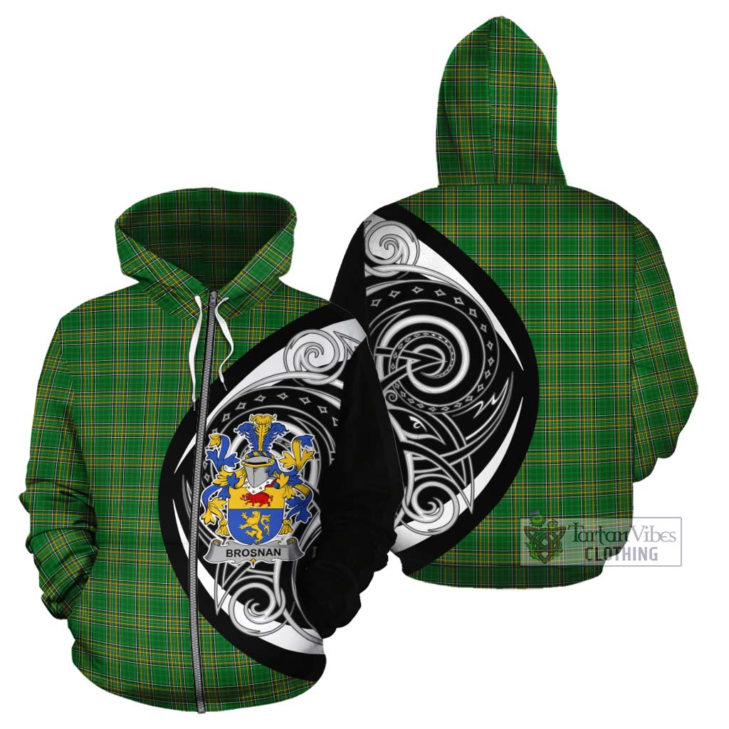 Brosnan Irish Clan Cotton Hoodie Celtic Circle Style Zip Hoodie - Tartan Vibes Clothing