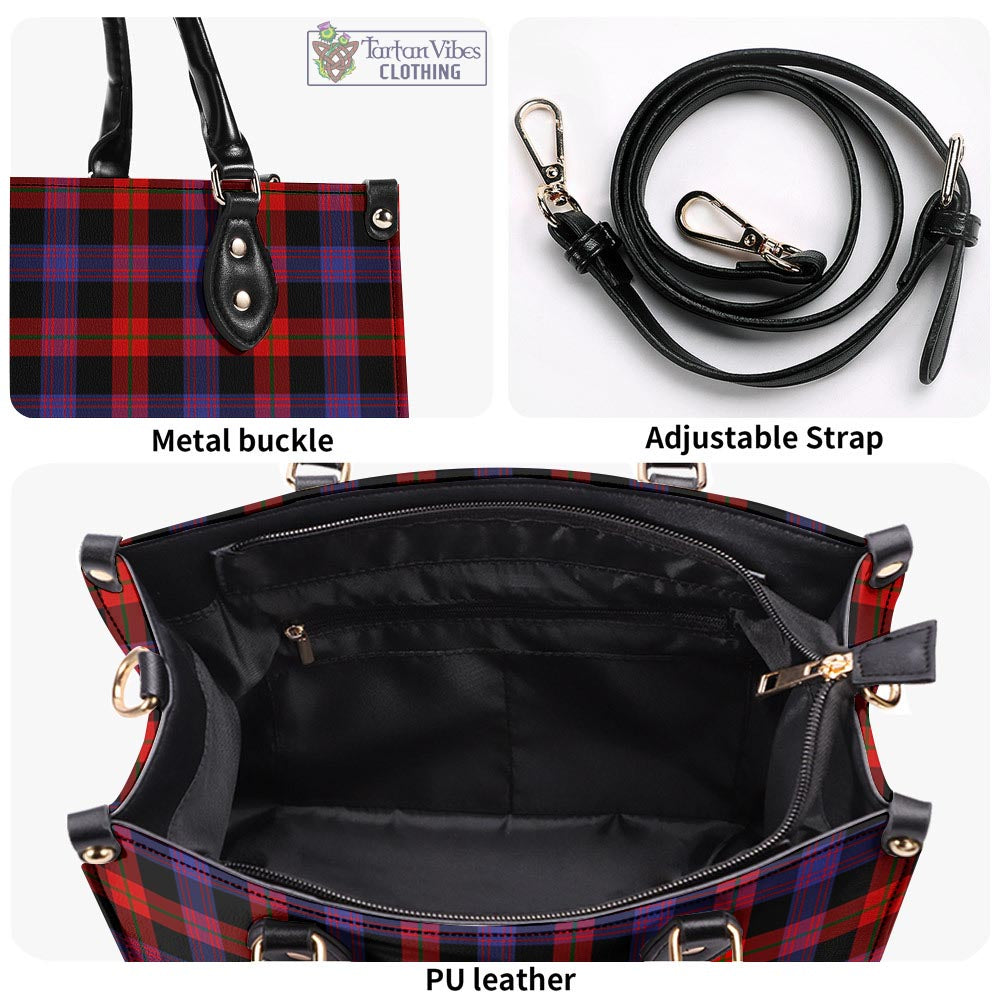 Tartan Vibes Clothing Broun Modern Tartan Luxury Leather Handbags