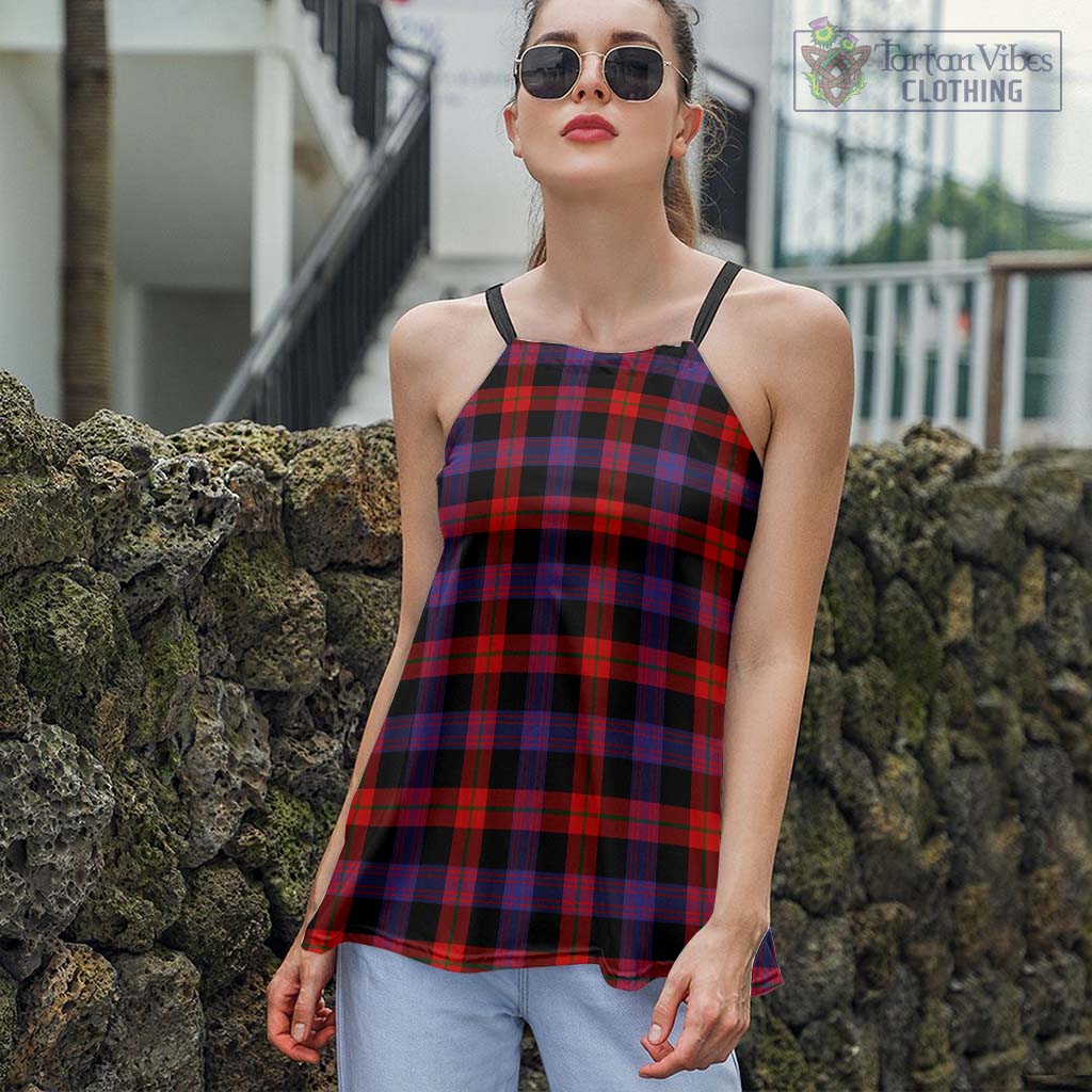 Tartan Vibes Clothing Broun Modern Tartan Loose Halter Neck Camisole