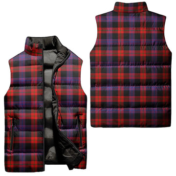 Broun Modern Tartan Sleeveless Puffer Jacket