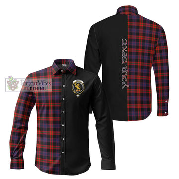 Broun Modern Tartan Long Sleeve Button Shirt with Family Crest and Half Of Me Style