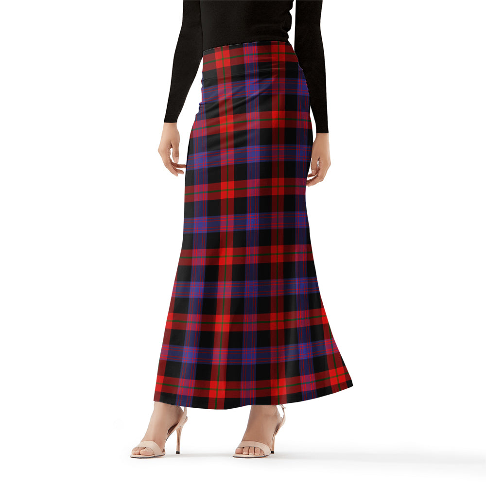 Broun Modern Tartan Womens Full Length Skirt Female - Tartanvibesclothing