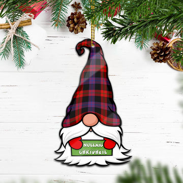 Broun Modern Gnome Christmas Ornament with His Tartan Christmas Hat