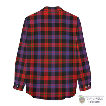 Broun Modern Tartan Women's Casual Shirt with Family Crest