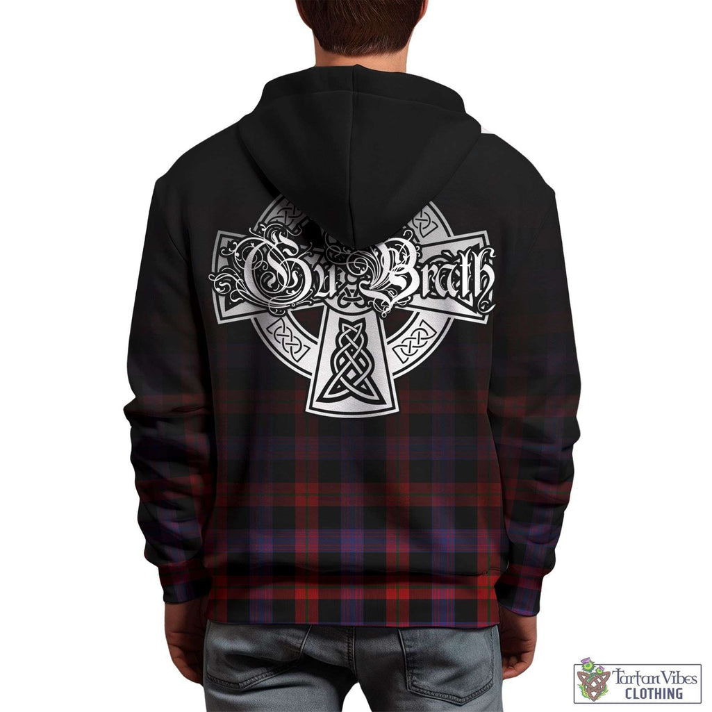 Tartan Vibes Clothing Broun Modern Tartan Hoodie Featuring Alba Gu Brath Family Crest Celtic Inspired