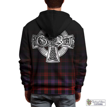 Broun Modern Tartan Hoodie Featuring Alba Gu Brath Family Crest Celtic Inspired