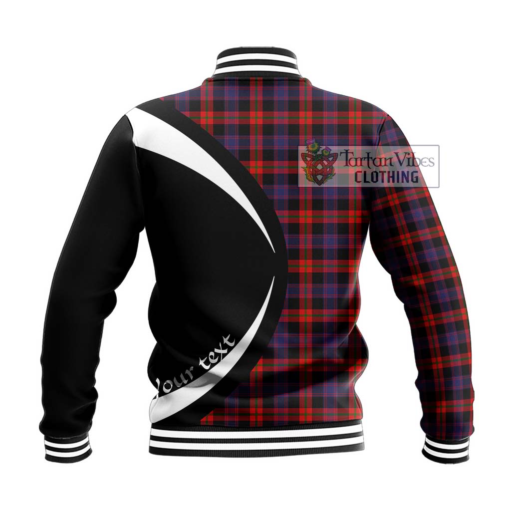 Broun Modern Tartan Baseball Jacket with Family Crest Circle Style - Tartan Vibes Clothing