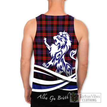 Broun Modern Tartan Men's Tank Top with Alba Gu Brath Regal Lion Emblem