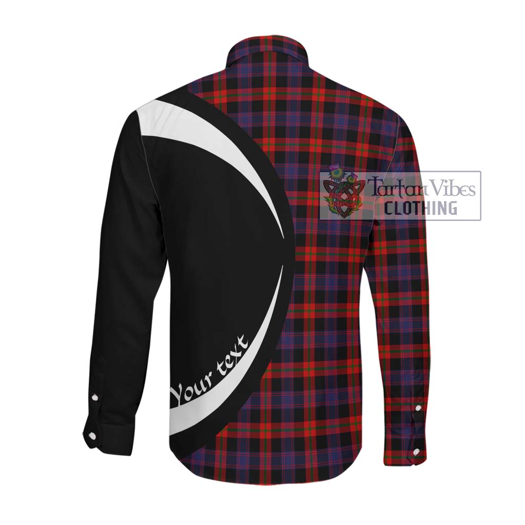 Broun Modern Tartan Long Sleeve Button Up with Family Crest Circle Style Men's Shirt - Tartan Vibes Clothing