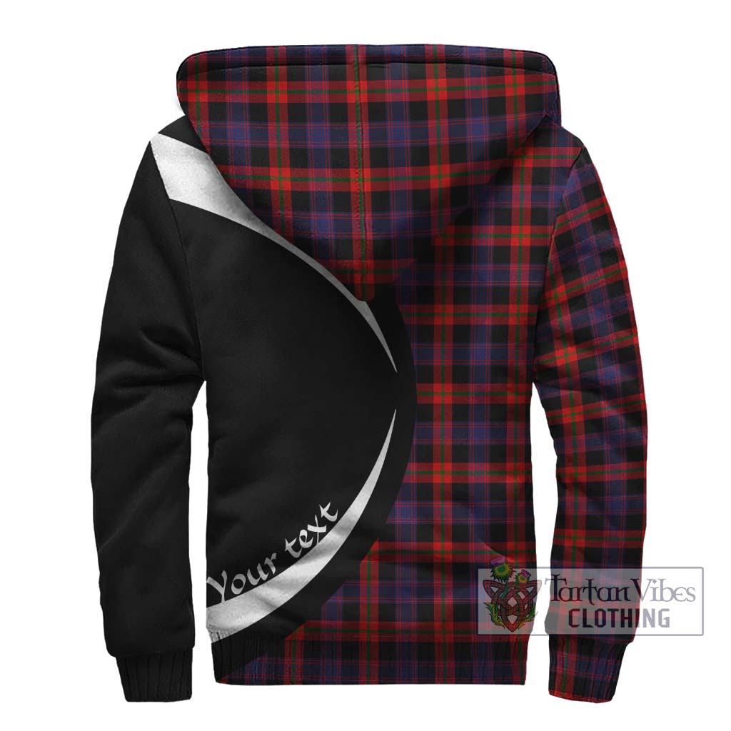 Broun Modern Tartan Sherpa Hoodie with Family Crest Circle Style - Tartan Vibes Clothing