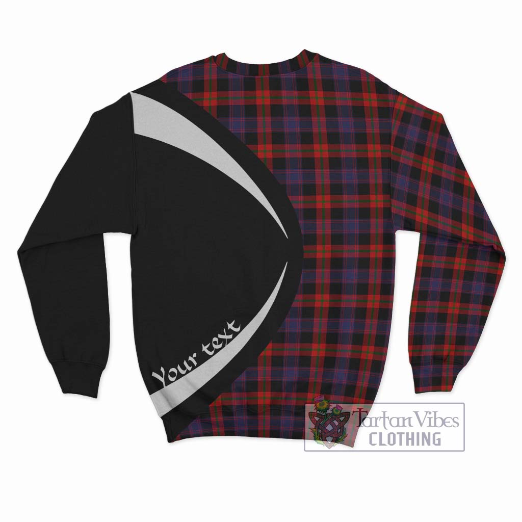 Broun Modern Tartan Sweatshirt with Family Crest Circle Style - Tartan Vibes Clothing