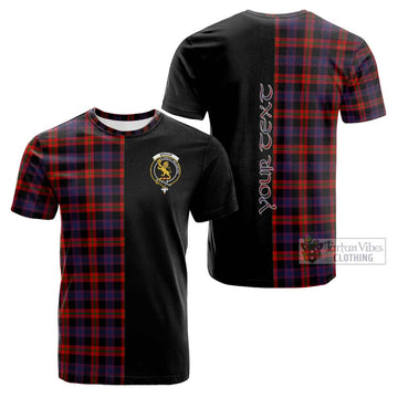 Broun Modern Tartan Cotton T-shirt with Family Crest and Half Of Me Style