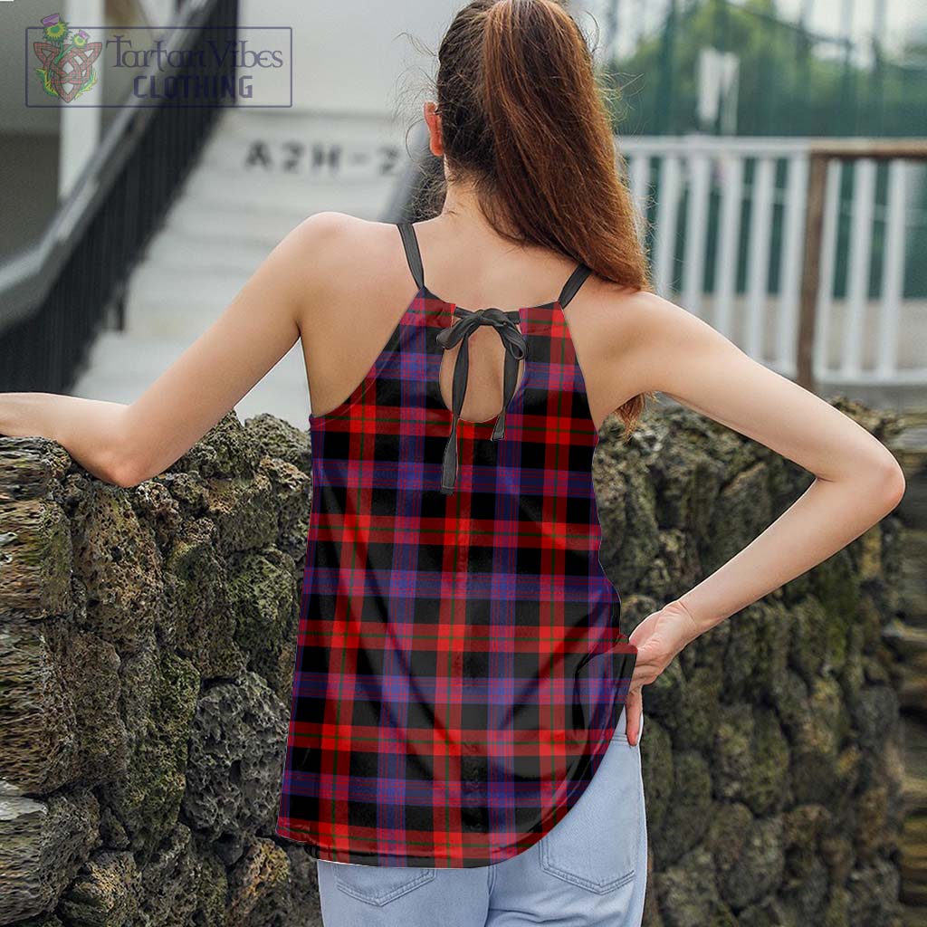 Tartan Vibes Clothing Broun Modern Tartan Loose Halter Neck Camisole