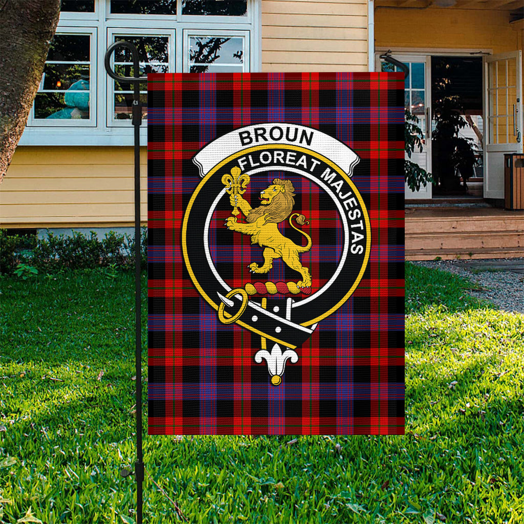 Broun Modern Tartan Flag with Family Crest - Tartan Vibes Clothing