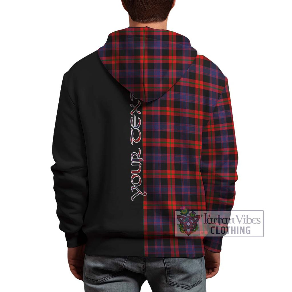 Broun Modern Tartan Hoodie with Family Crest and Half Of Me Style - Tartanvibesclothing Shop