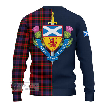 Broun Modern Tartan Ugly Sweater with Scottish Lion Royal Arm Half Style