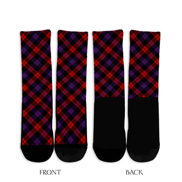 Broun Modern Tartan Crew Socks Cross Style