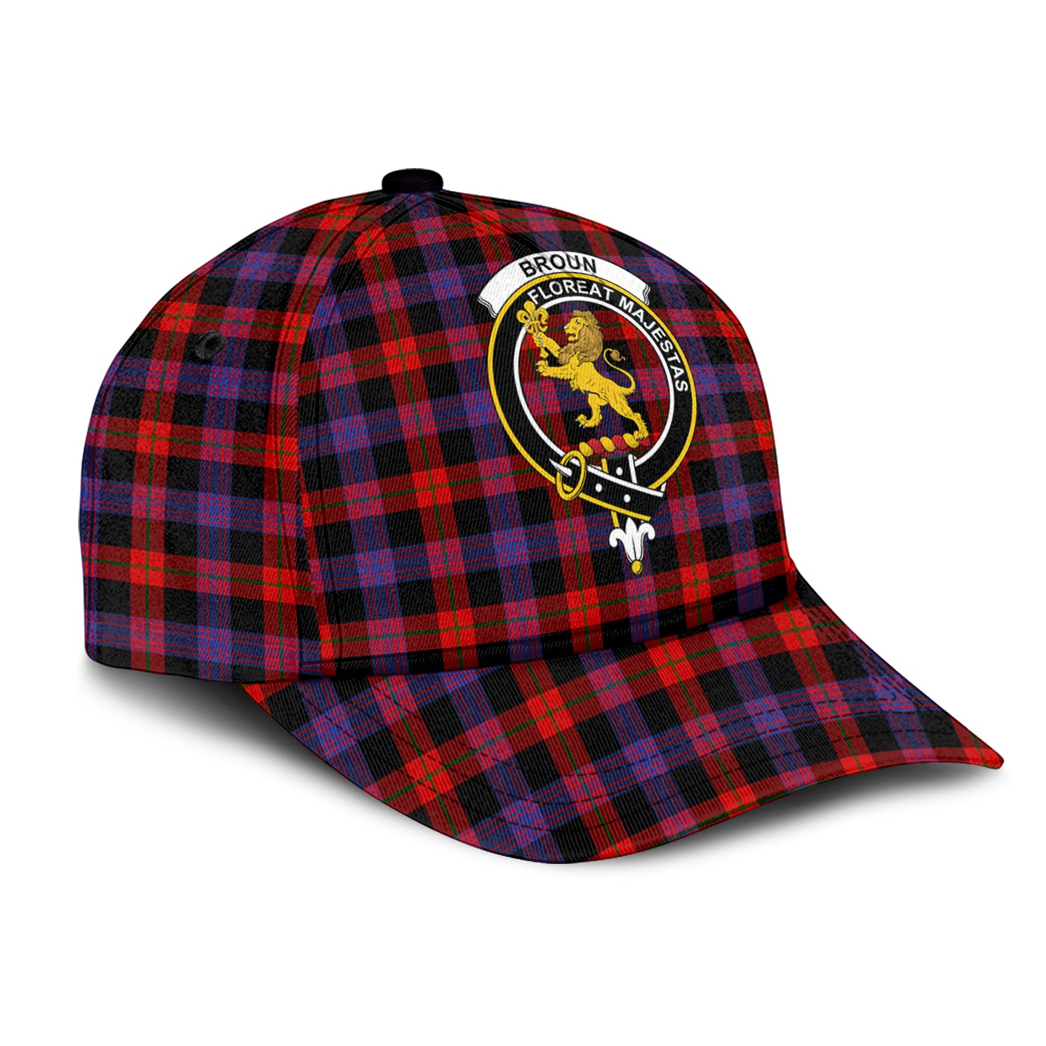 Broun Modern Tartan Classic Cap with Family Crest - Tartan Vibes Clothing