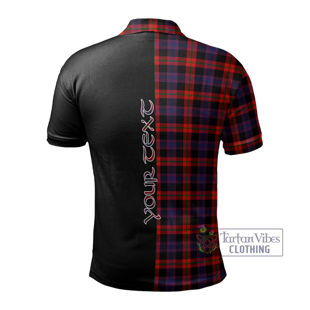 Broun Modern Tartan Polo Shirt with Family Crest and Half Of Me Style - Tartanvibesclothing Shop