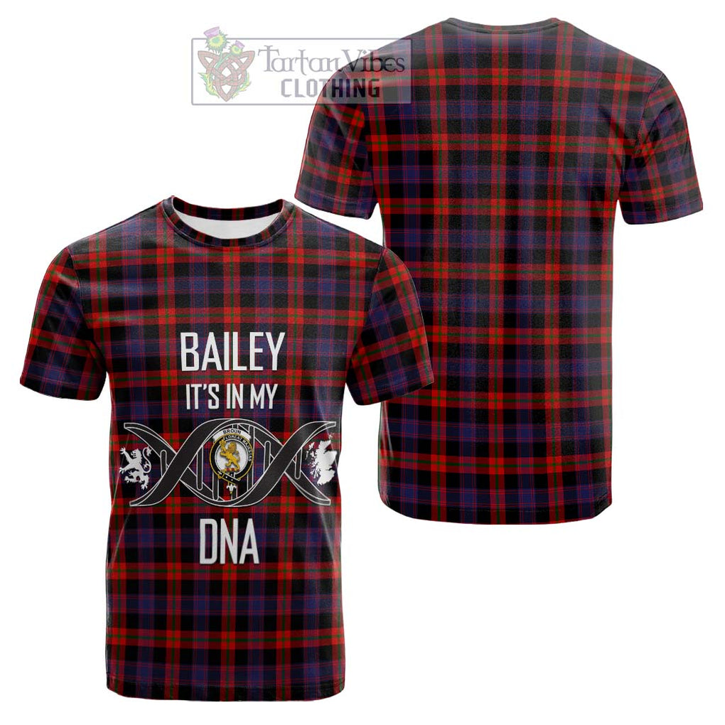 Tartan Vibes Clothing Broun Modern Tartan Cotton T-shirt with Family Crest DNA In Me Style