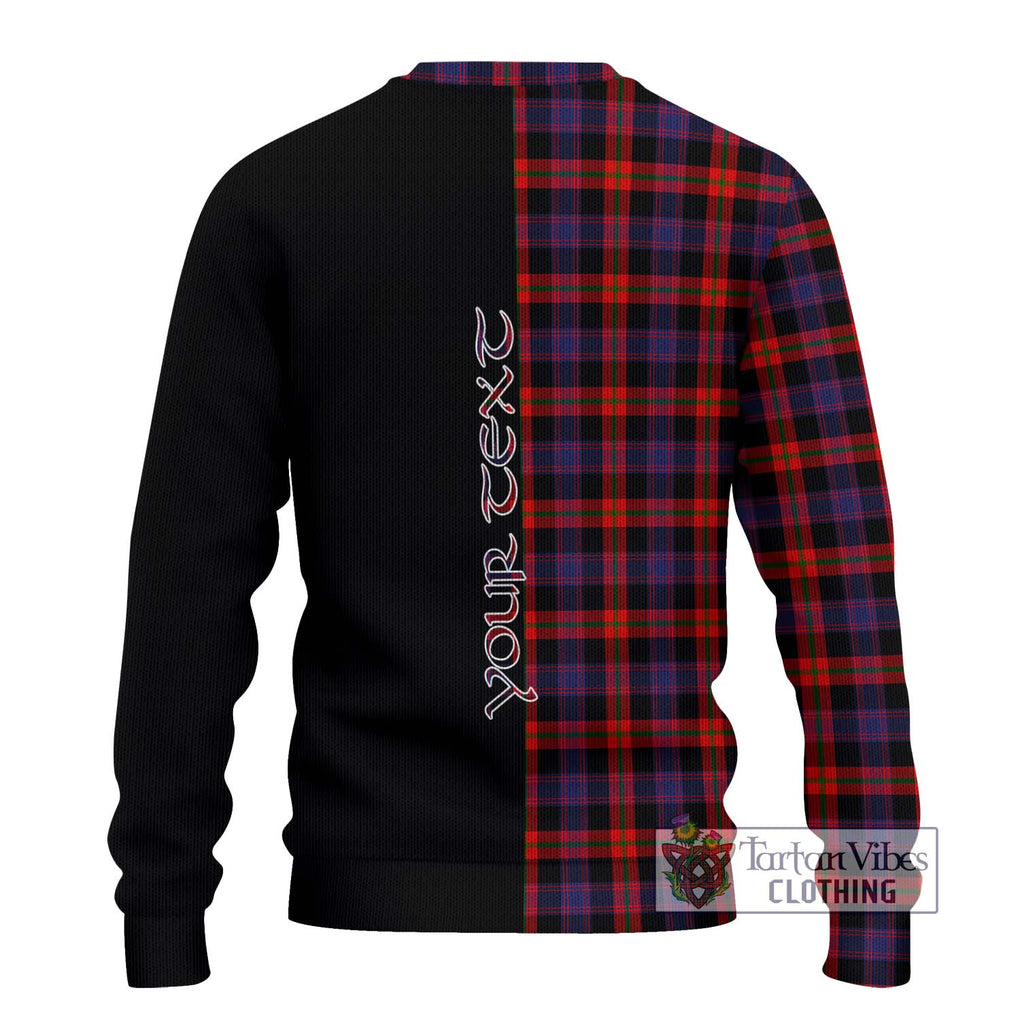 Broun Modern Tartan Knitted Sweater with Family Crest and Half Of Me Style - Tartanvibesclothing Shop