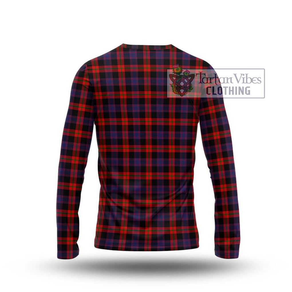 Broun Modern Tartan Long Sleeve T-Shirt with Family Crest DNA In Me Style - Tartanvibesclothing Shop