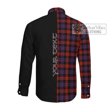 Broun Modern Tartan Long Sleeve Button Shirt with Family Crest and Half Of Me Style