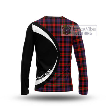 Broun Modern Tartan Long Sleeve T-Shirt with Family Crest Circle Style