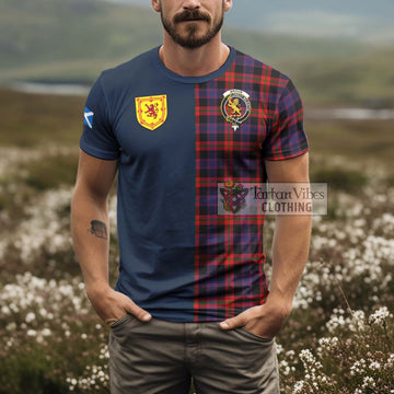 Broun Modern Tartan T-Shirt Alba with Scottish Lion Royal Arm Half Style