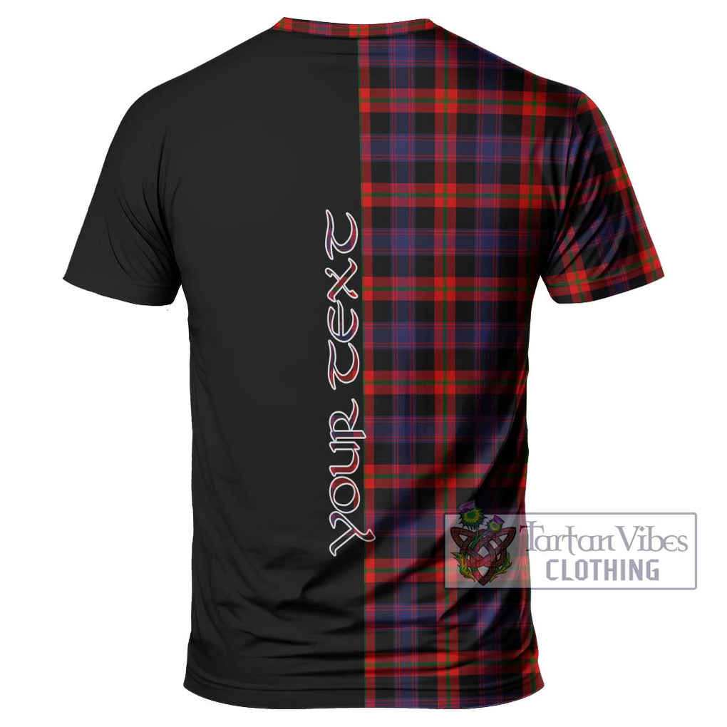 Broun Modern Tartan T-Shirt with Family Crest and Half Of Me Style - Tartanvibesclothing Shop