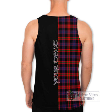 Broun Modern Tartan Men's Tank Top with Family Crest and Half Of Me Style