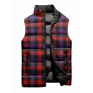 Broun Modern Tartan Sleeveless Puffer Jacket