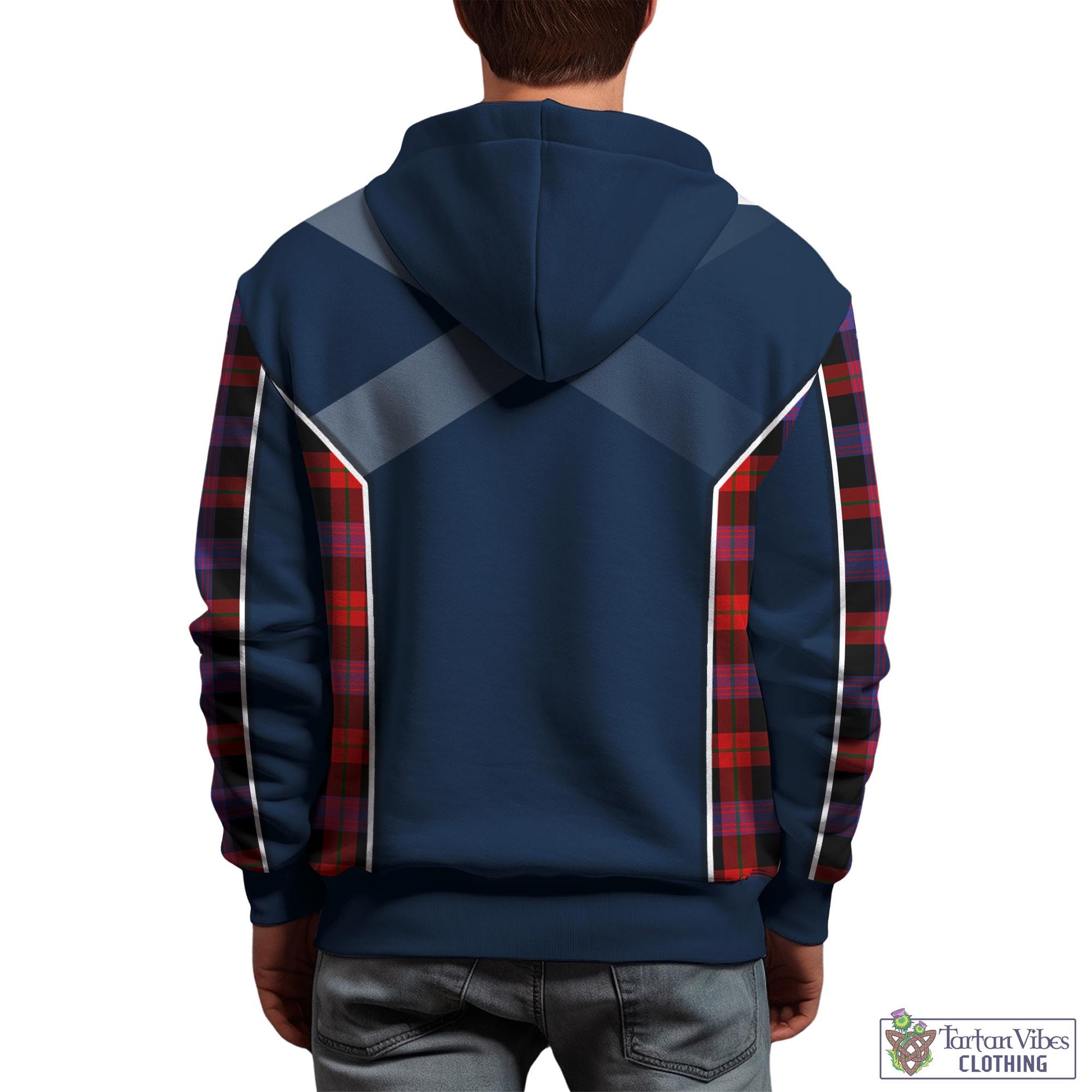 Tartan Vibes Clothing Broun Modern Tartan Hoodie with Family Crest and Lion Rampant Vibes Sport Style